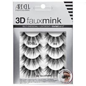 Ardell 3D Faux Mink 863 wispy look delivers natural flutter for daily elegance.