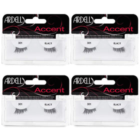 Ardell Accent Half Lashes 301 deliver a natural cat-eye look with wispy detailing.