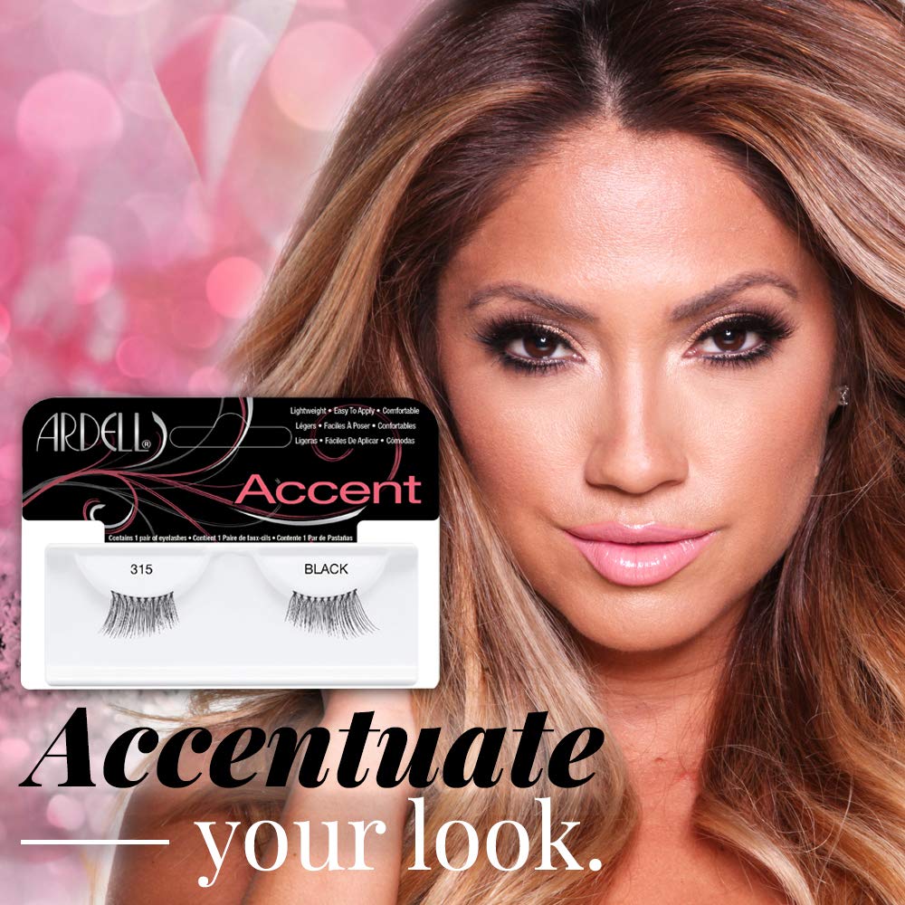 Ardell Accent Lashes 315 outer corner close-up for winged-cat eye.