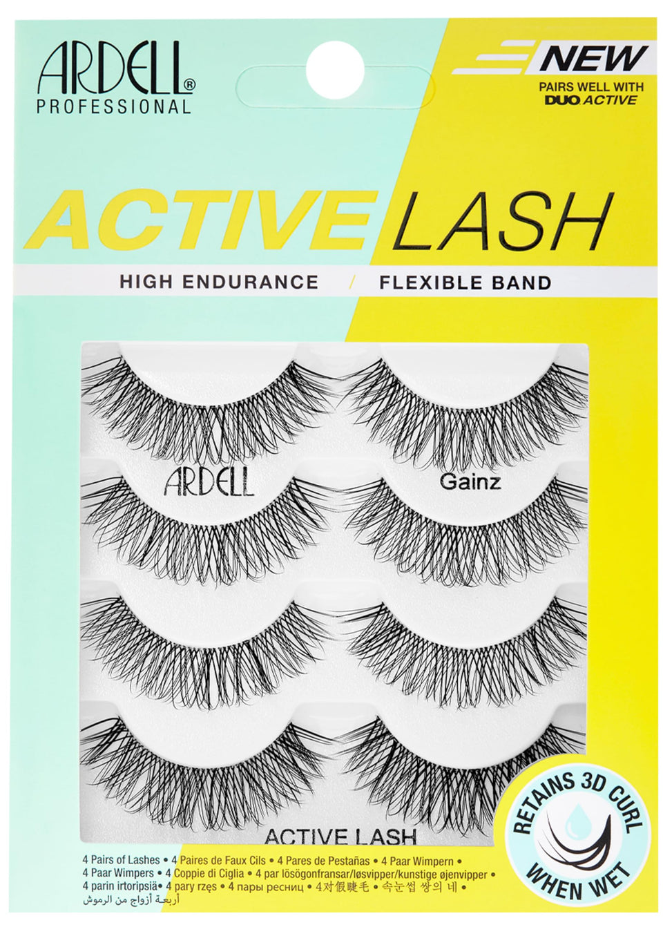 Ardell Active Gainz Lashes close-up of crisscross fibers for bold daily definition.