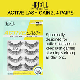 Ardell Active Gainz Lashes with wispy-light volume for a comfortable no-heavy look.