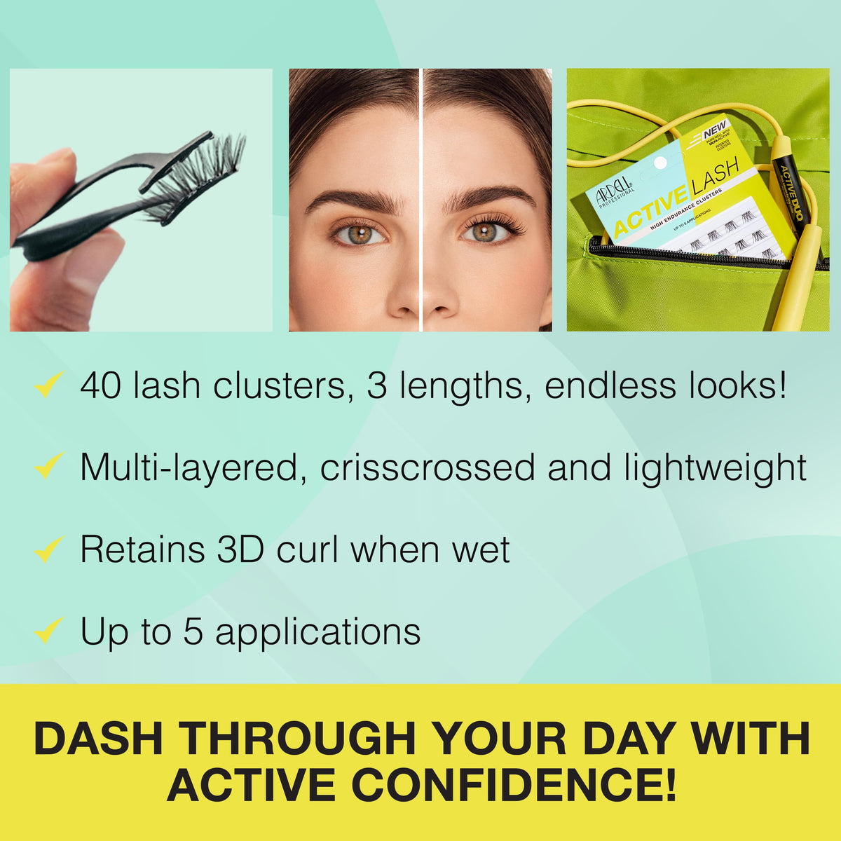 Ardell Active Lash Clusters Dash 14 mm length for enhanced drama