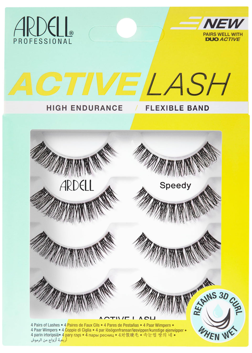 Ardell Active Lash Speedy strip lashes water-resistant for workouts and daily wear.
