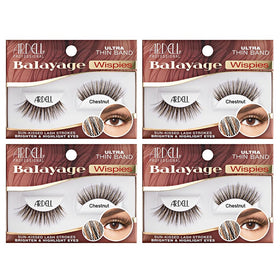 Ardell Balayage Wispies Chestnut 4-pack front view for natural sun-kissed lashes