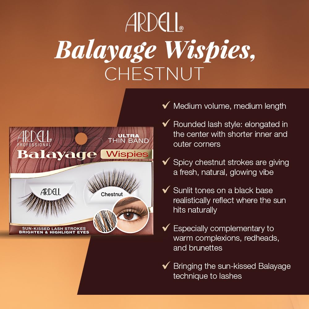 Ardell Balayage Wispies Chestnut band close-up showing ultra-thin, flexible band comfort