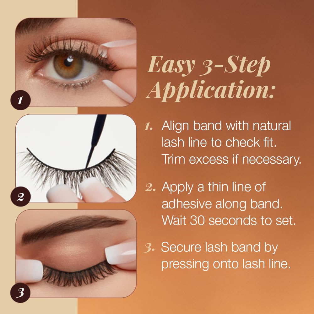 Ardell Balayage Wispies packaging and tray highlighting 4-pack convenience for travel