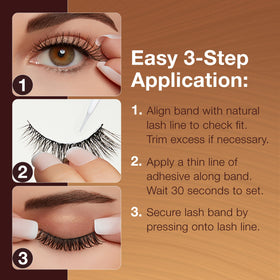 Ardell Balayage Wispies Chocolate medium-length fibers visible in close-up.