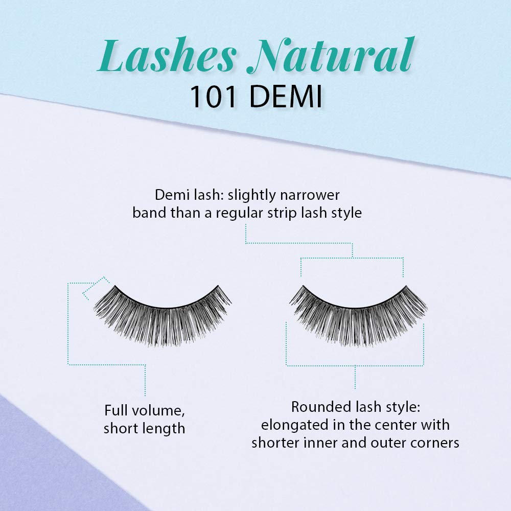 Ardell Demi 101 lightweight waterproof lashes for all-day wear.