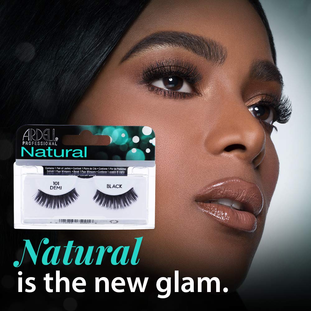 Ardell Demi 101 wispy rounded strip lashes close-up.