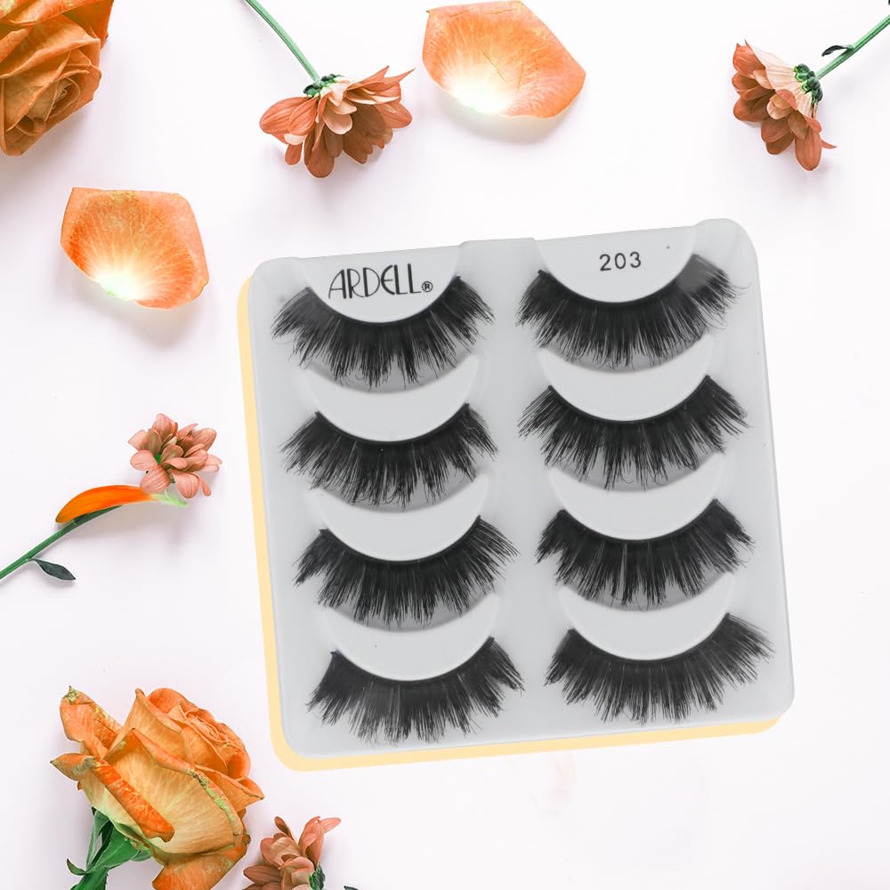 Ardell Double Up 203 worn on eye shows dramatic look.