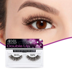 Ardell Double Up Demi Wispies flared outer corners create balanced eye shape.