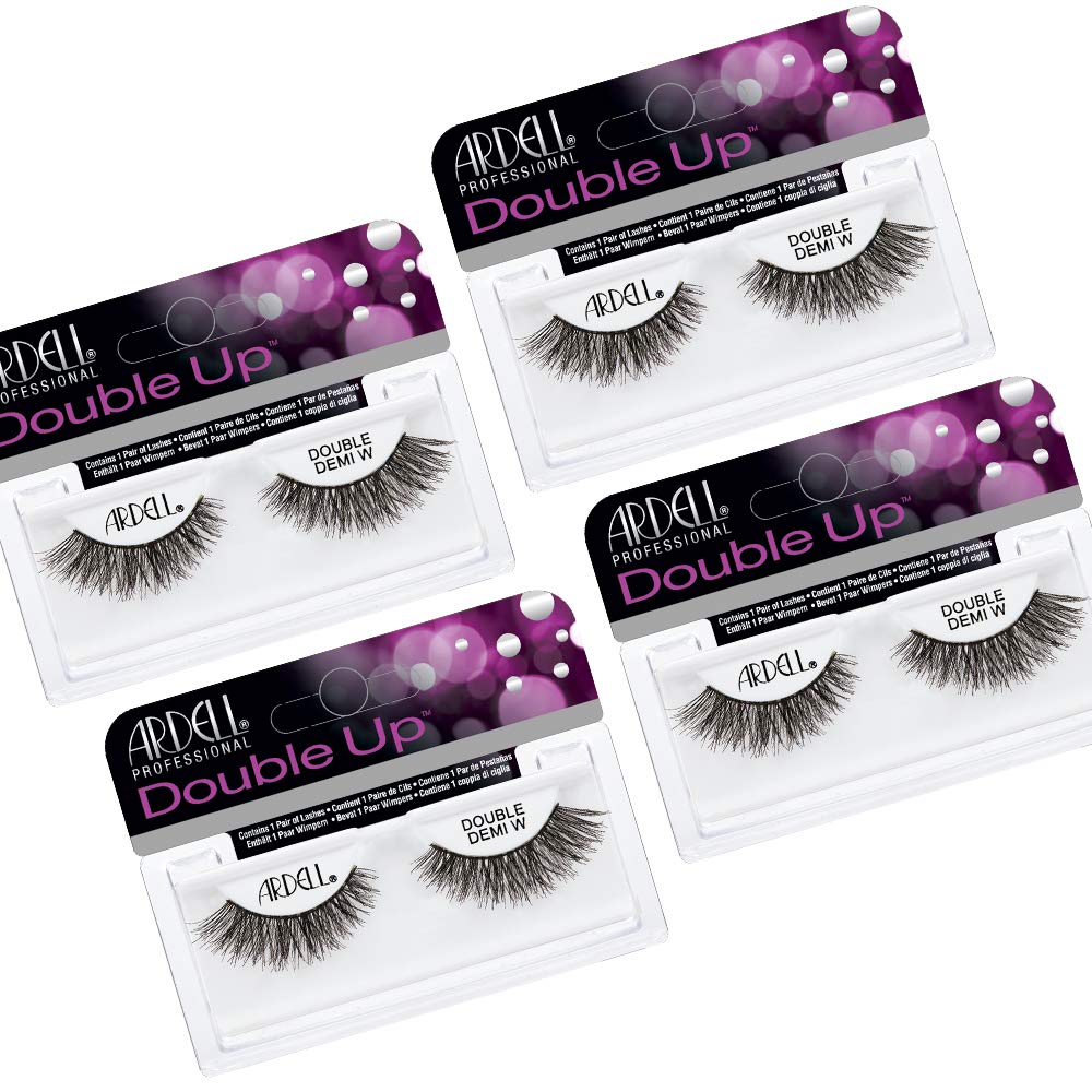 Ardell Double Up Demi Wispies stack closeup shows dramatic volume for a fluttery look.