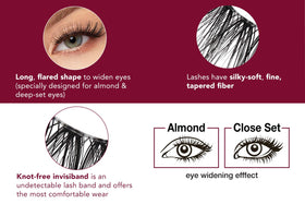 Ardell Extension FX D Curl lashes designed for almond eyes, adding subtle drama and length.