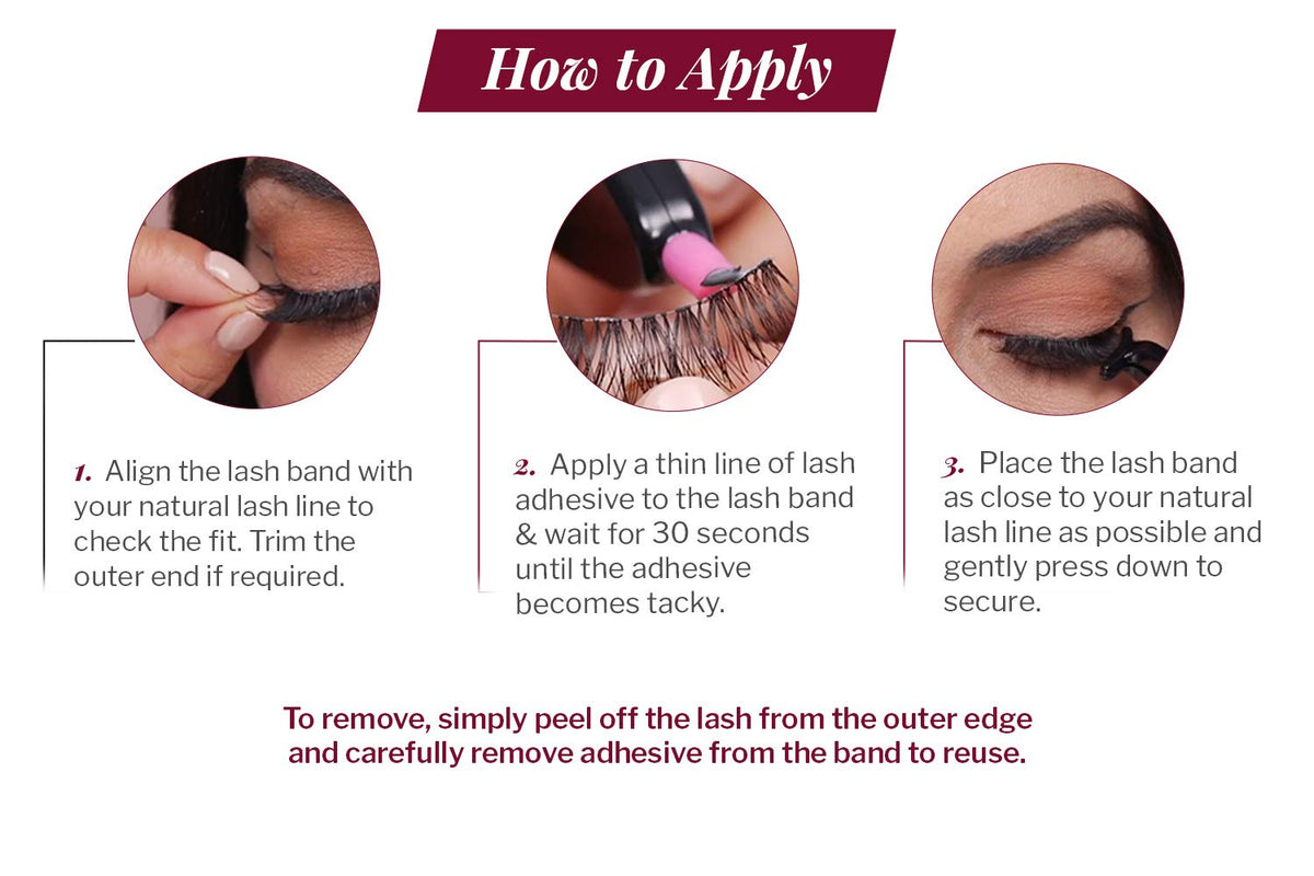 Ardell Extension FX D Curl lashes with Invisiband deliver a seamless, comfortable wear.