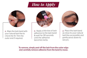 Ardell Extension FX D Curl lashes with Invisiband deliver a seamless, comfortable wear.