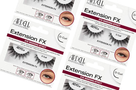 Ardell Extension FX D Curl lashes create a wide-eyed look with bold definition.