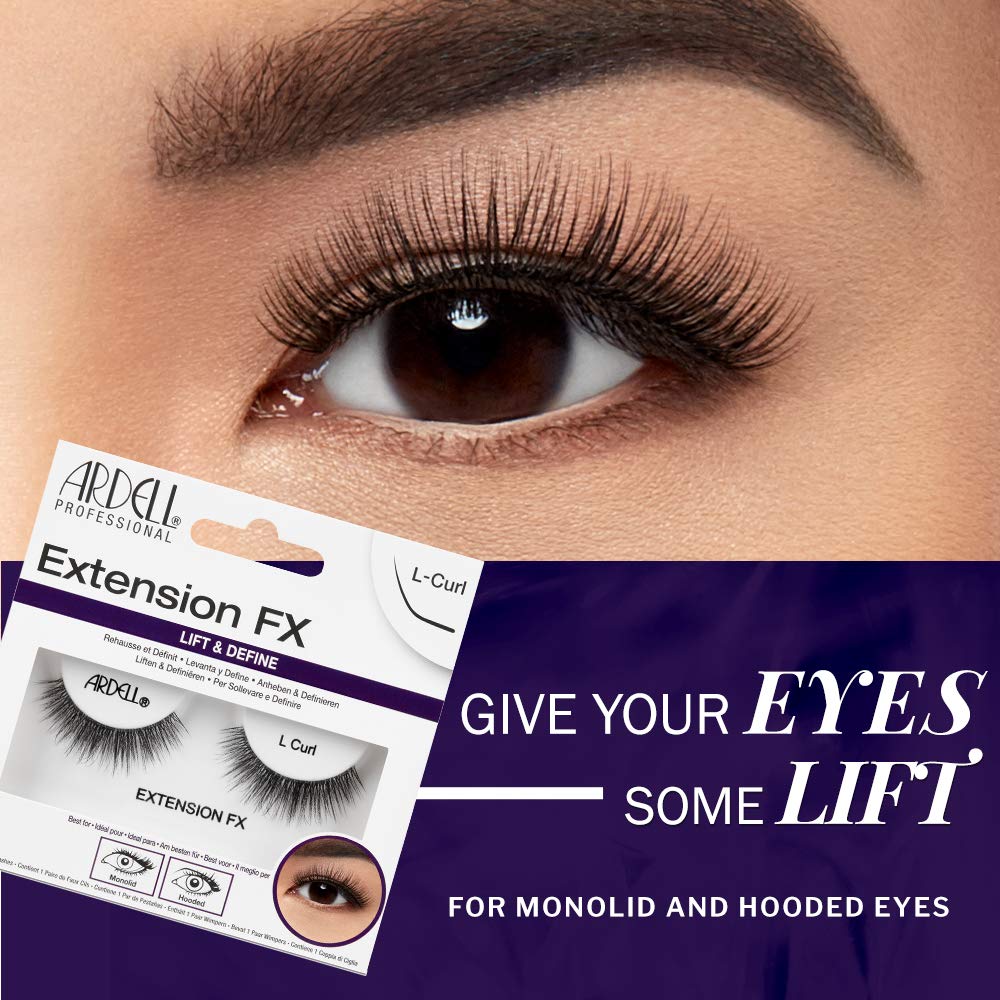 Ardell Extension FX L Curl for hooded eyes opens the eyes softly