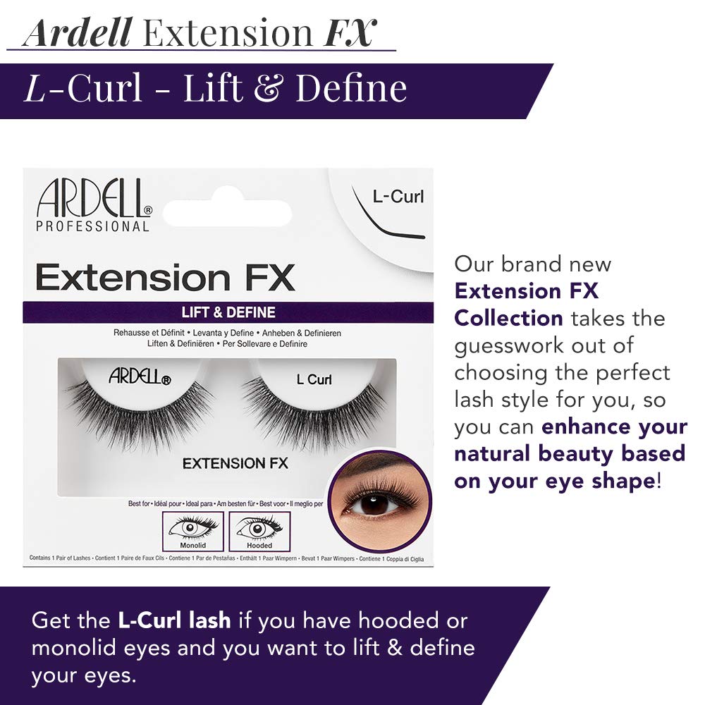 Ardell Extension FX L Curl Invisiband forms a lightweight, undetectable lash line
