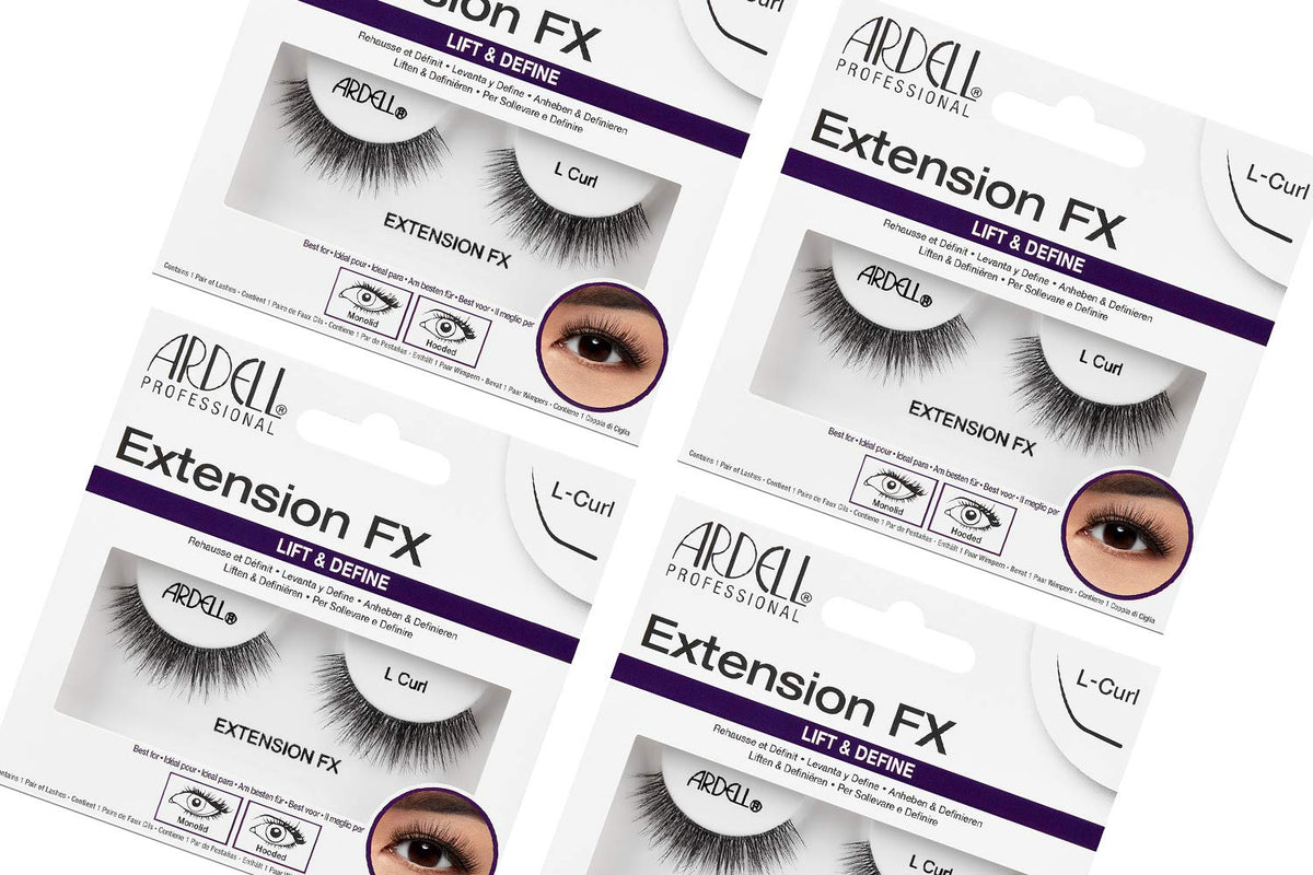Ardell Extension FX L Curl lashes show lift and natural definition