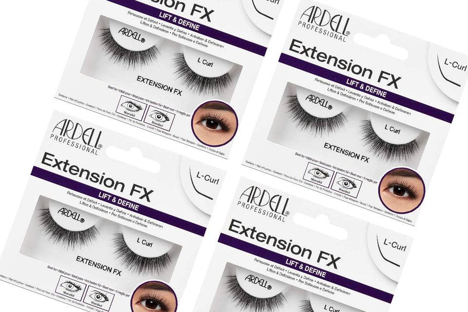 Ardell Extension FX L Curl lashes show lift and natural definition