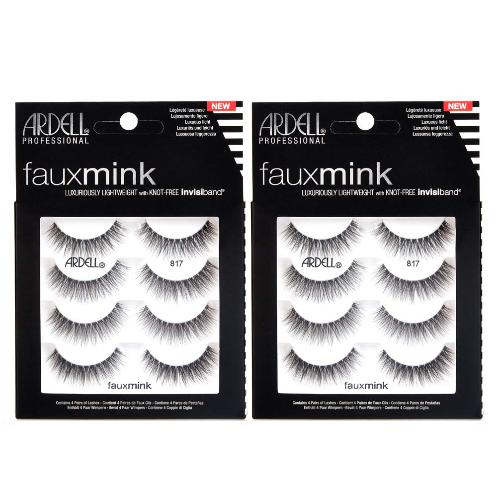 Ardell Faux Mink 817 lashes with crisscross texture for natural fullness.