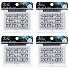 Ardell individual lashes combo black four-pack for customizable, natural-looking enhancement.