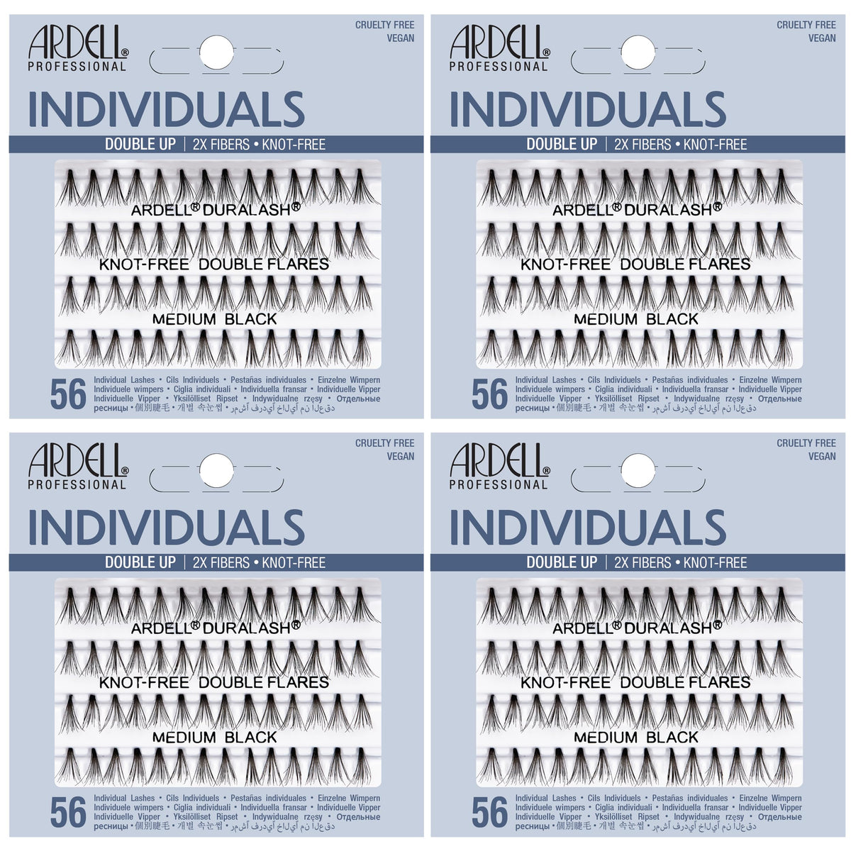 Ardell Double Up Medium Black individual lash clusters for customizable fullness at events