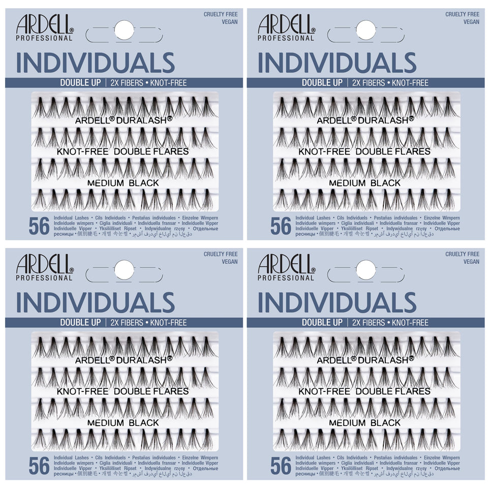 Ardell Double Up Medium Black individual lash clusters for customizable fullness at events