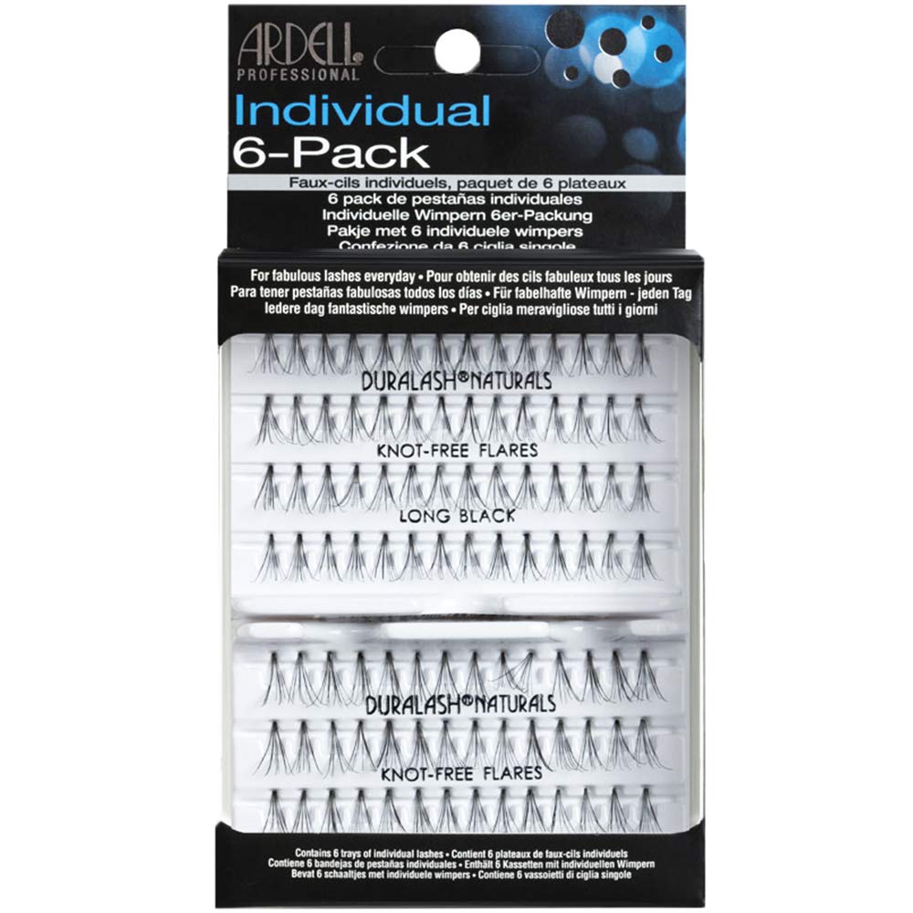 Ardell Knot-Free Long Black lash clusters for natural, dramatic eye enhancement.