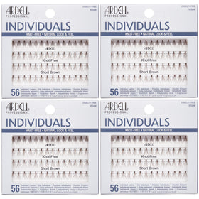 Ardell Individual Lashes short brown clusters close-up for natural look