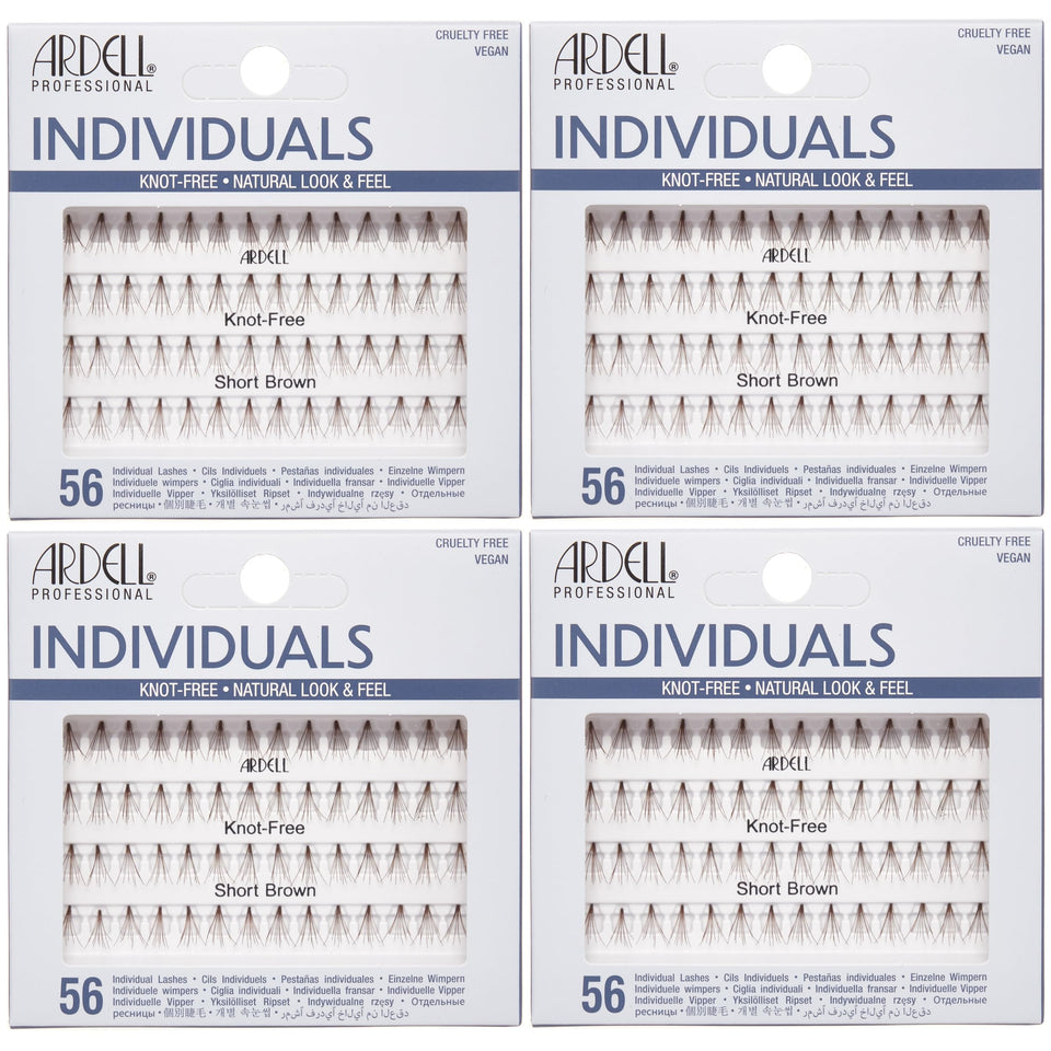 Ardell Individual Lashes short brown clusters close-up for natural look