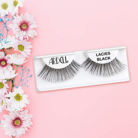 Ardell Lashes Lacies Black crisscross base creates feathery texture