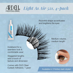 Ardell Light As Air 521 lashes invisiband seamless, comfortable wear for all-day use