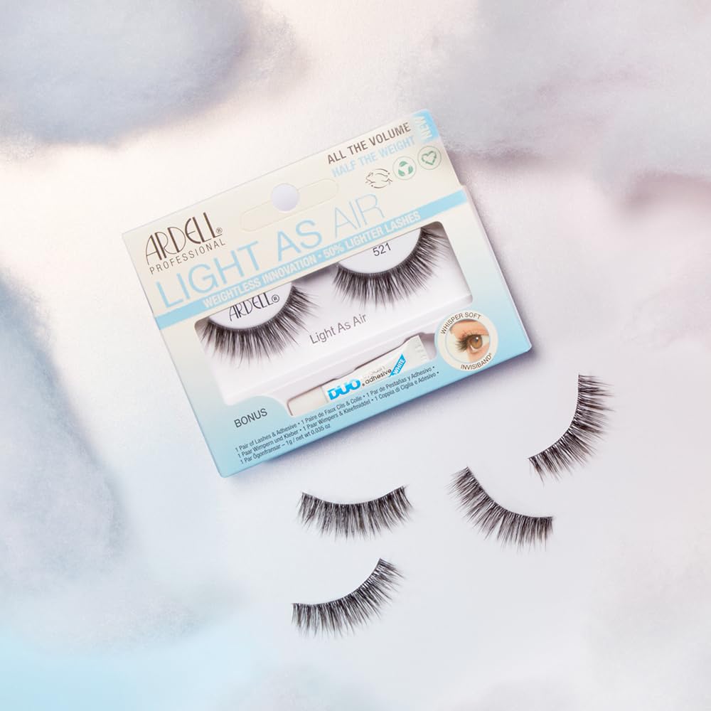 Ardell Light As Air 521 lashes soft fibers hourglass, ultra-light feel