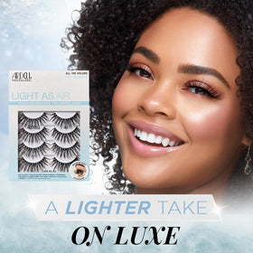 Ardell Light As Air 523 lashes showing staggered lengths for texture