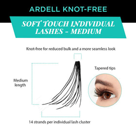 Ardell Soft Touch medium tapered lashes for balanced length and soft volume.