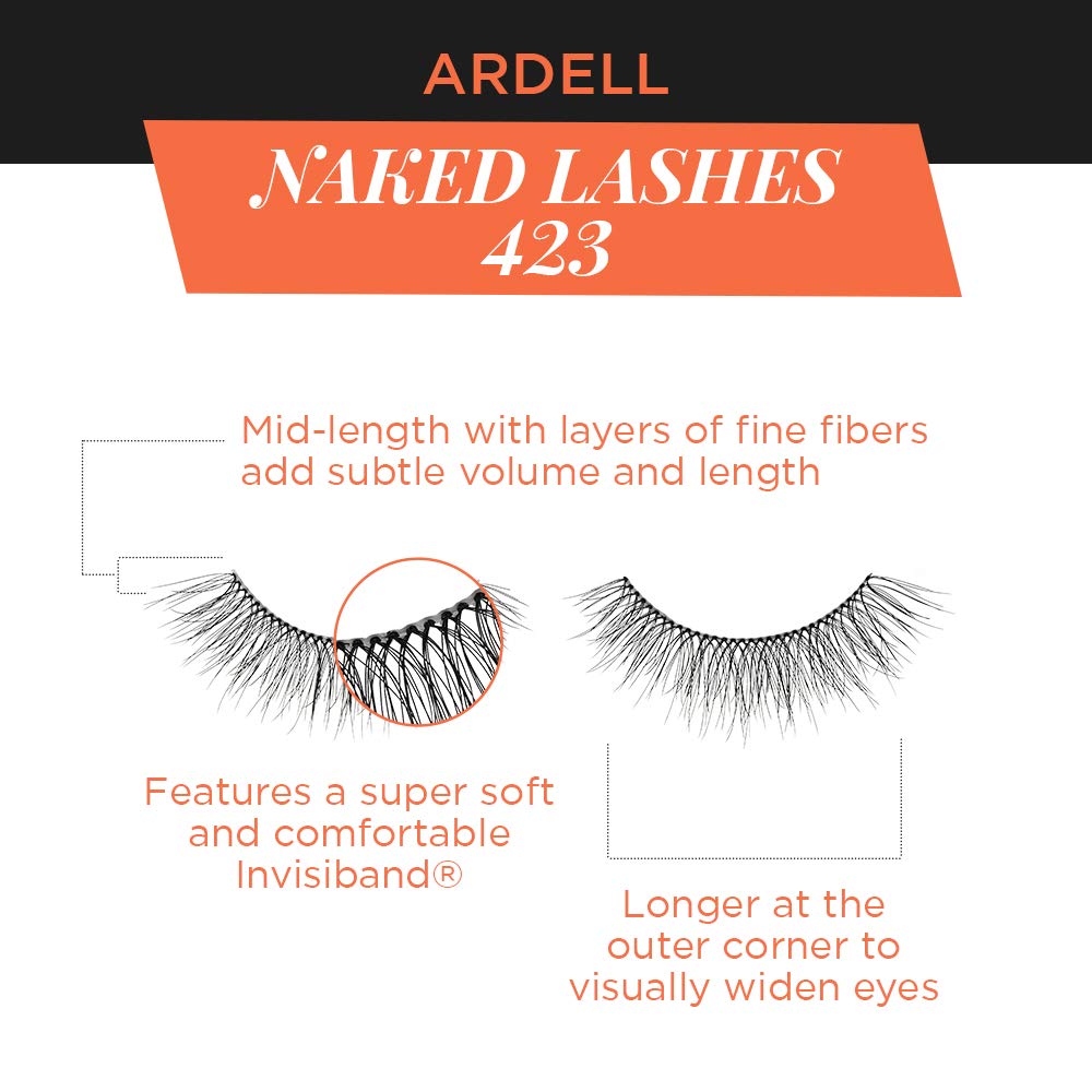 Ardell Naked 423 soft Invisiband band offers all-day comfort.