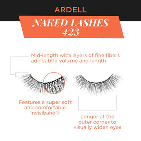 Ardell Naked 423 soft Invisiband band offers all-day comfort.