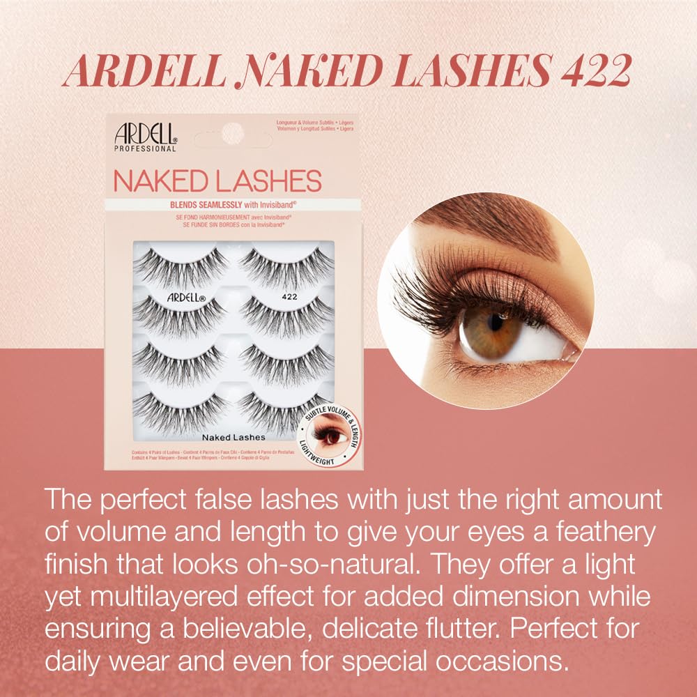 Natural-looking lash strip from Ardell 422 Invisiband in close-up