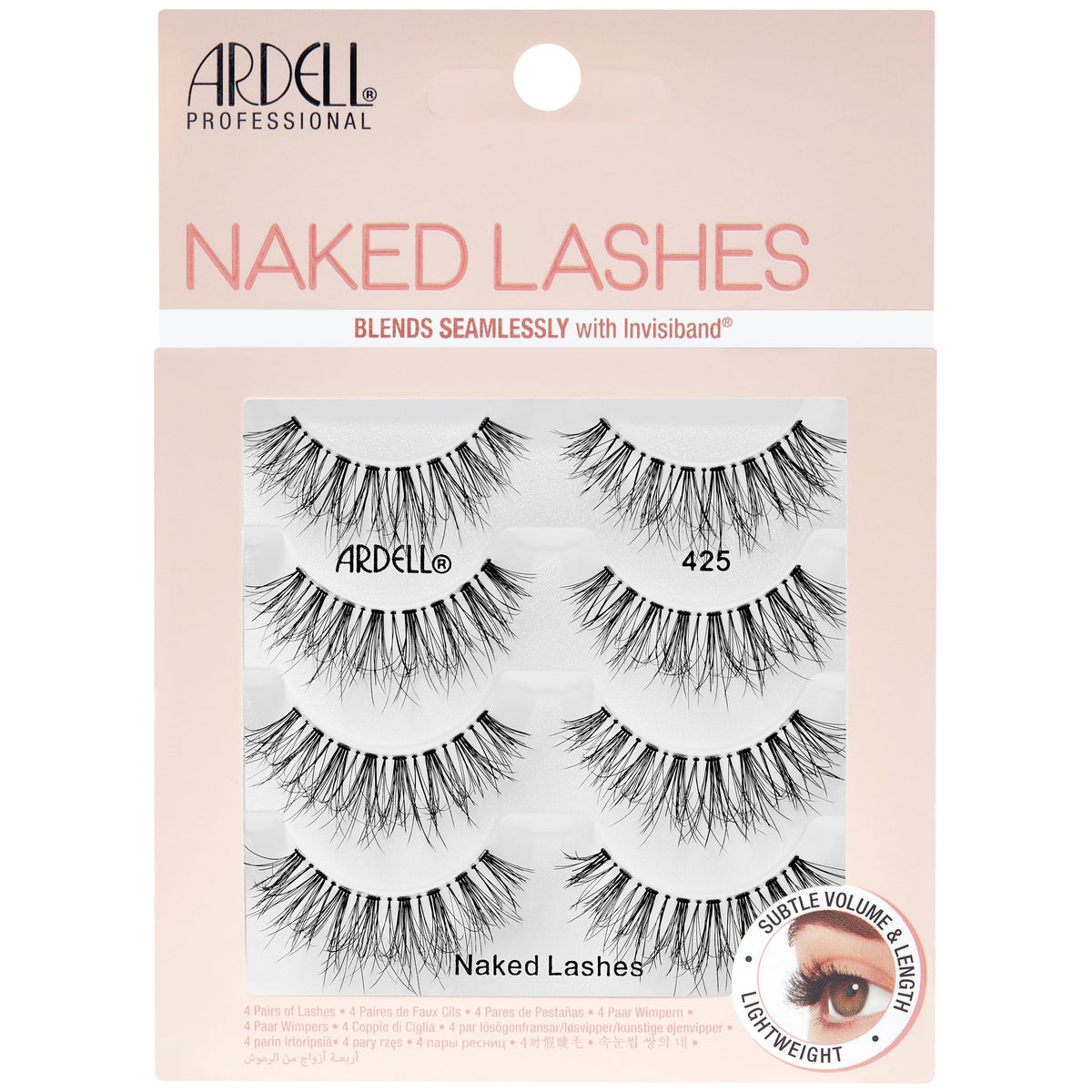 Ardell Naked Lashes 427 center-length design for a brighter, wide-eyed look