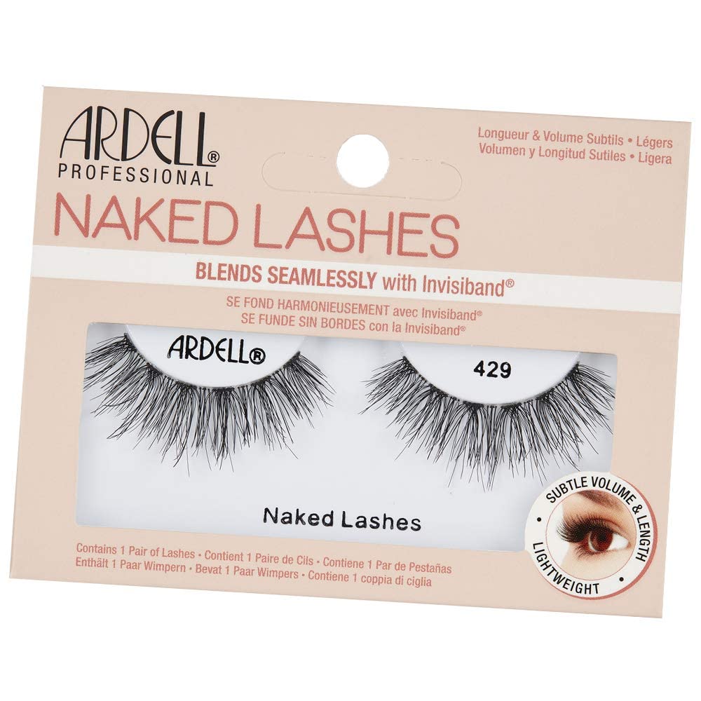 Ardell Naked Lashes 429 rounded lash design for natural, comfortable look.