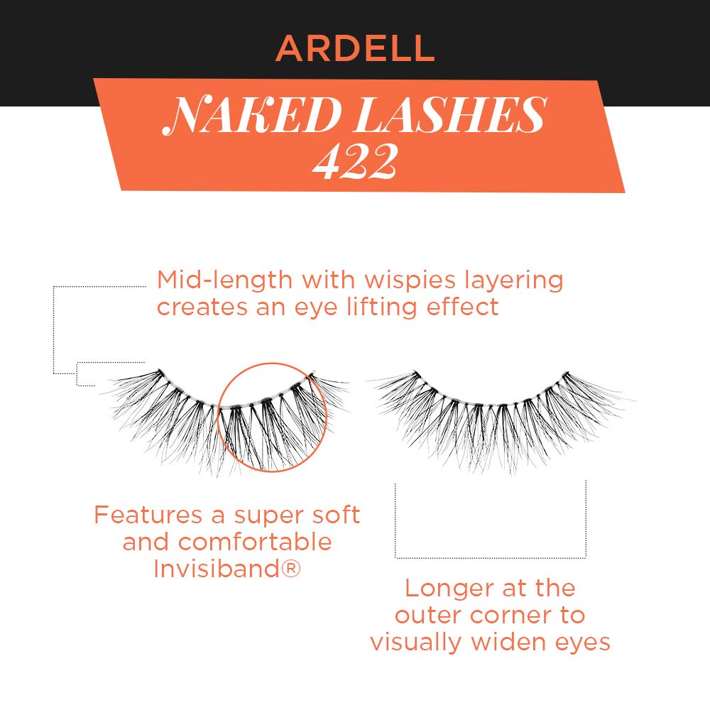 Ardell Naked Natural Lashes 422 strip view with soft fibers
