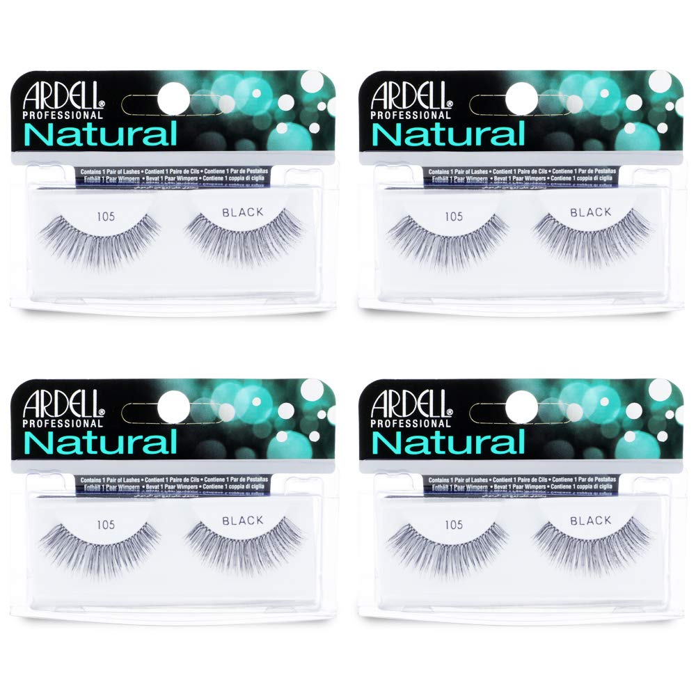 Ardell Natural Lashes 105 Black with criss-cross strands for subtle volume.