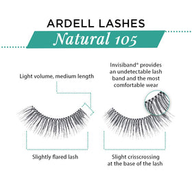 Ardell Natural Lashes 105 close-up reveals soft fibers and natural curve.
