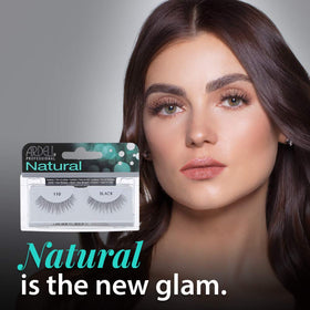 Ardell Natural Lashes 110 Black rounded lash shape brightens eyes for everyday glow