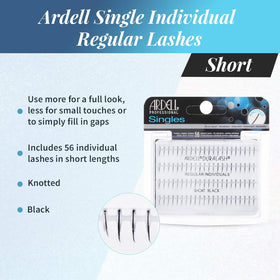 Ardell Regular Short Black lashes outer corner flare adds subtle drama.