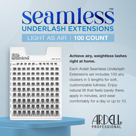 Ardell Seamless Underlash Extensions light as air texture adds weightless fullness.