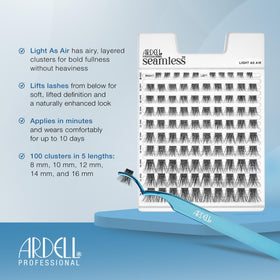 Ardell Seamless Underlash Extensions multi-length set shows 8 to 16 mm options.