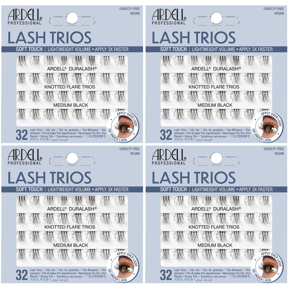 Ardell Soft Touch Trios Medium Black four-pack close-up for a natural look.