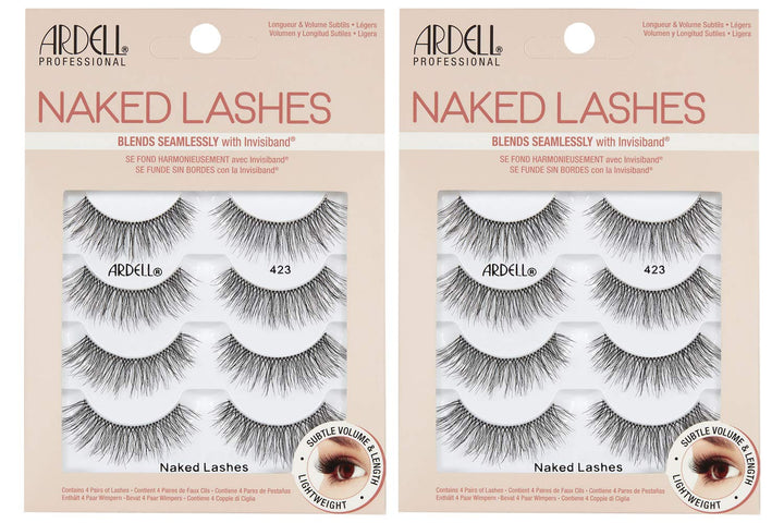 Ardell Naked Lashes #423 close-up for natural daily wear